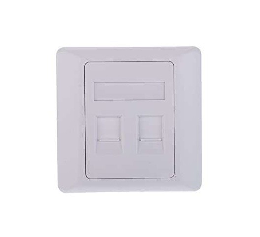 Cat6 Double Port Network Data Faceplate